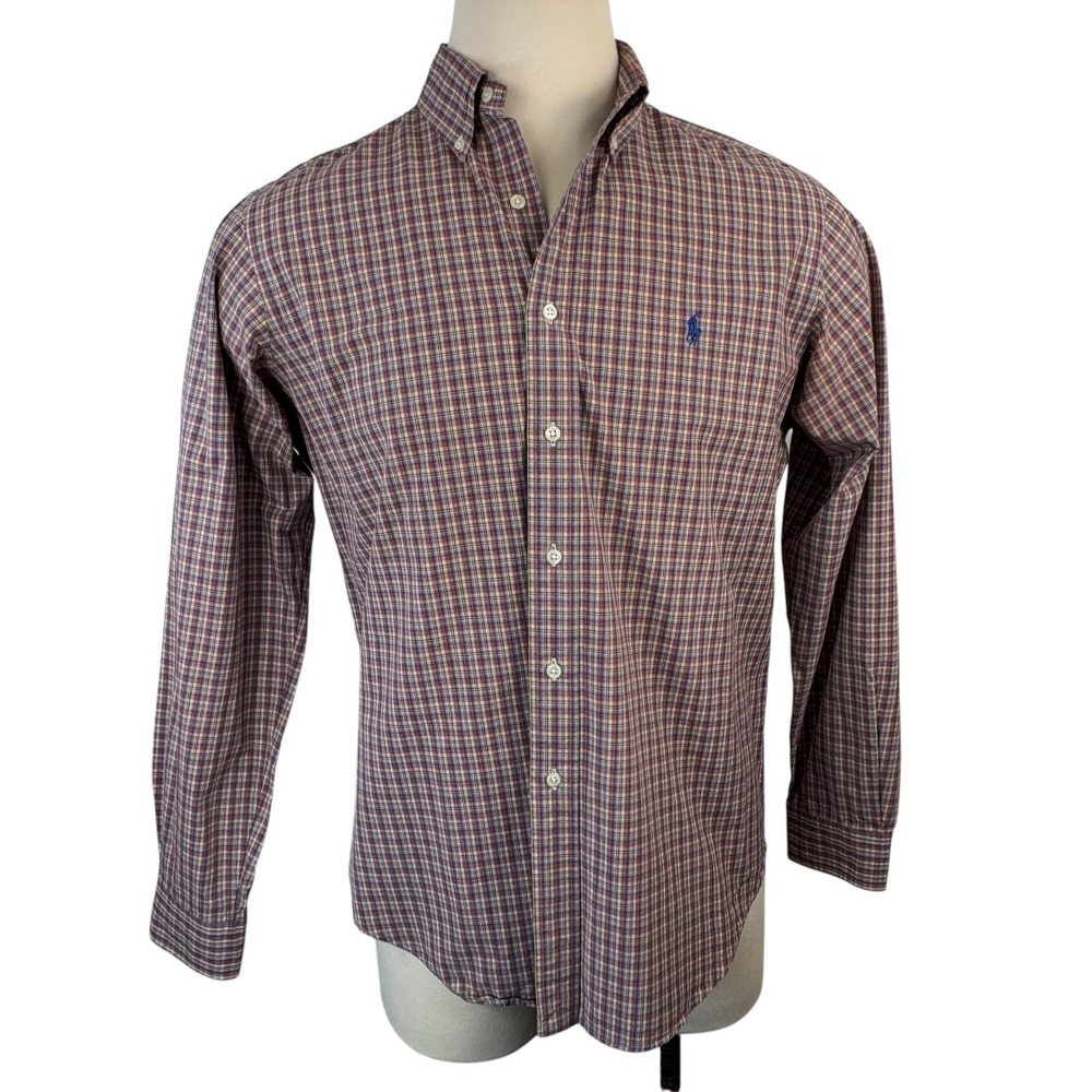 Ralph Lauren Mens 16/L Classic Fit Long Sleeve Plaid Button‎ Down Shirt - Picture 2 of 6